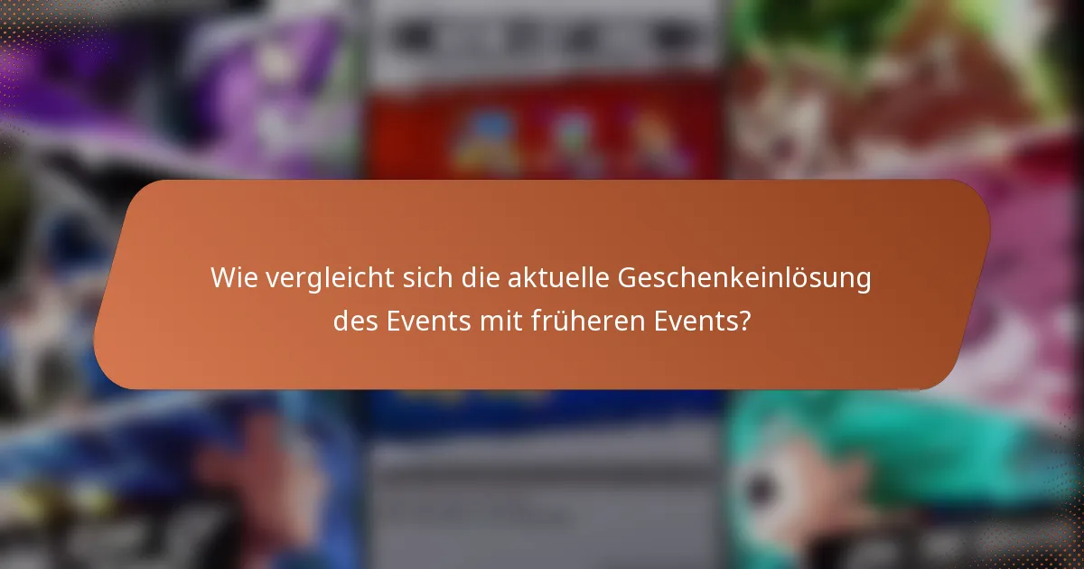 Wie vergleicht sich die aktuelle Geschenkeinlösung des Events mit früheren Events?